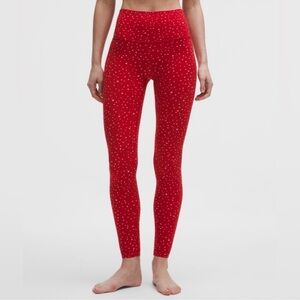 Lululemon Align High Rise Pant Leggings Red Heart Scatter Dot Print Size 10 NWT